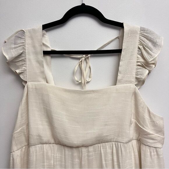 As U Wish Flutter Sleeve Pastel Colorblock Smocked Full Skirted Mini Dress 2X - Picture 8 of 8